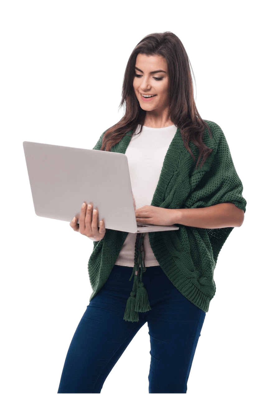 Muse user smiling while using the Muse app on a laptop